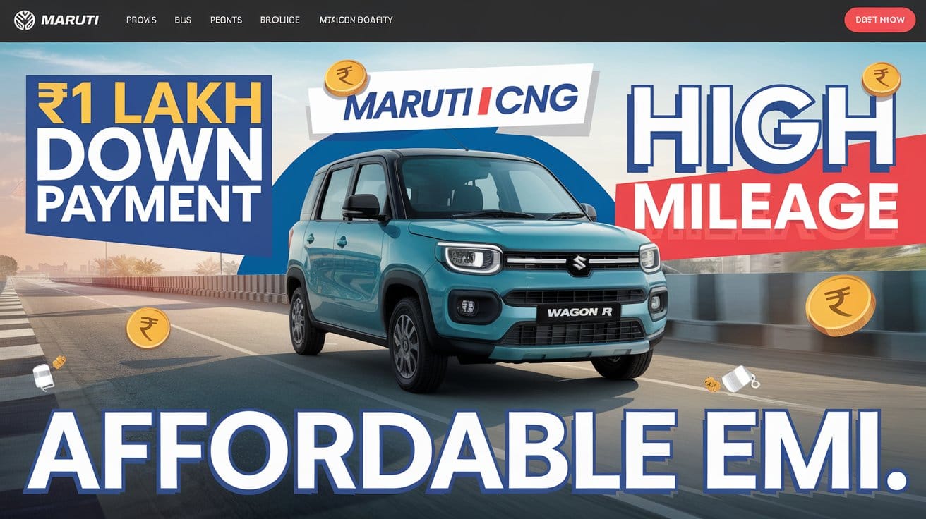 Maruti Wagon R CNG with ₹1 Lakh Down Payment – EMI, Loan, and Full Details